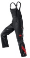 Pulsschlag 3324 Latzhose schwarz/mittelrot 